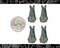 Verdigris Finished Brass Sitting Wild Rabbit Charms - Set of Four - V-C226